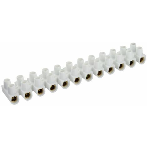 Barrette de connexion - Dhome - 12 dominos à visser - Pour section 16 mm² - Blanc