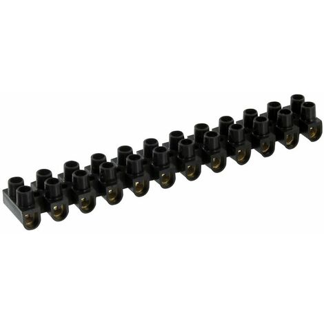 Barrette de connexion - Dhome - 12 dominos à visser - Pour section 4 mm² - Noir