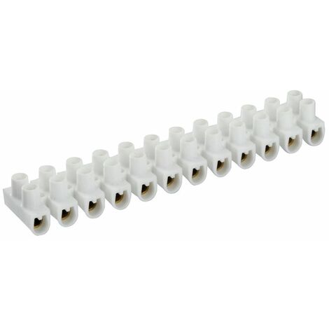Barrette de connexion - Dhome - 12 dominos à visser - Pour section 6 mm² - Blanc