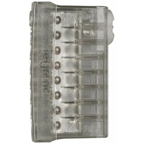 Barrette de connexion NYLBLOC auto pour fils rigides - bornes grises pour 8 fils (X 3) - DIFF