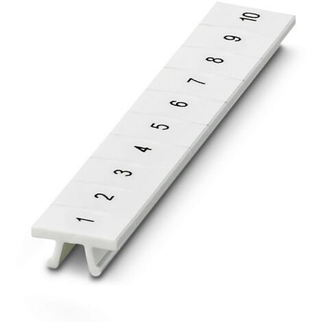 Barrette de marquage Zack Phoenix Contact série LGS:FORTL.ZAHLEN 1-10, ZB 6 à utiliser avec Largeur de bloc de jonction ( Prix pour Paquet de 10 )