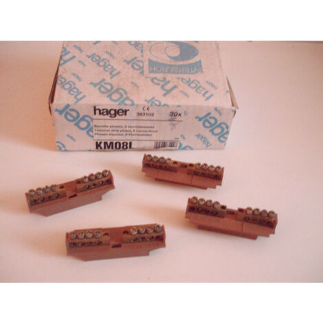 Barrette phase laiton HAGER avec socle pour cable 4X16+4X1O.