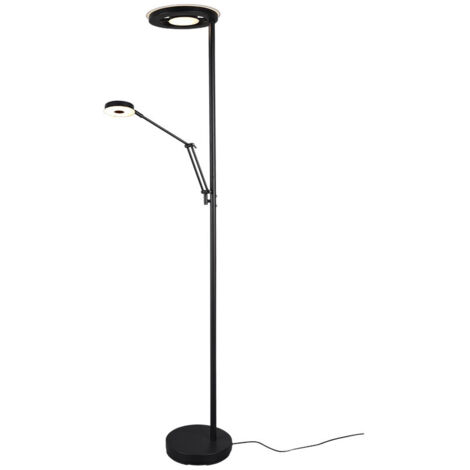 BARRIE PIANTANA LED CON LAMPADA DA LETTURA NERA  DIMMERABILE H. 180CM 2700+4000K 3700LM 32W