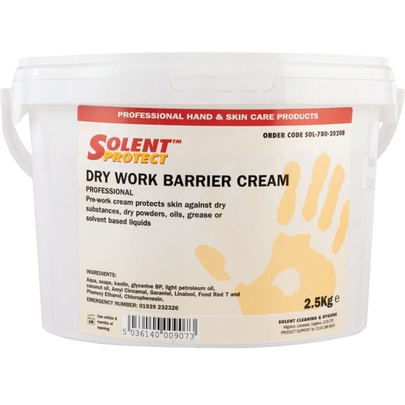 Solent Cleaning Dry Work Barrier Cream, 2.5KG