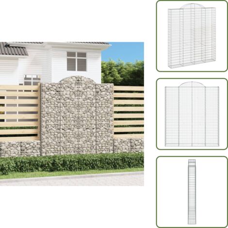 Barriera da giardino - vidaXL Cesto Gabbione ad Arco 200x30x220/240 cm Ferro Zincato - Gabbione decorativo
