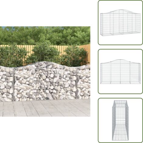 Barriera da giardino - vidaXL Cesto Gabbione ad Arco 200x50x100/120 cm Ferro Zincato - Gabbia decorativa