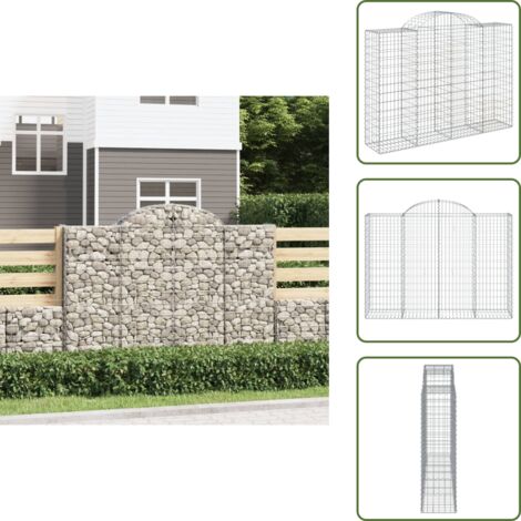 Barriera da giardino - vidaXL Cesto Gabbione ad Arco 200x50x140/160 cm Ferro Zincato - Gabbia decorativa