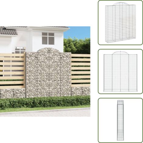 Barriera da giardino - vidaXL Cesto Gabbione ad Arco 200x50x220/240 cm Ferro Zincato - Gabbia decorativa