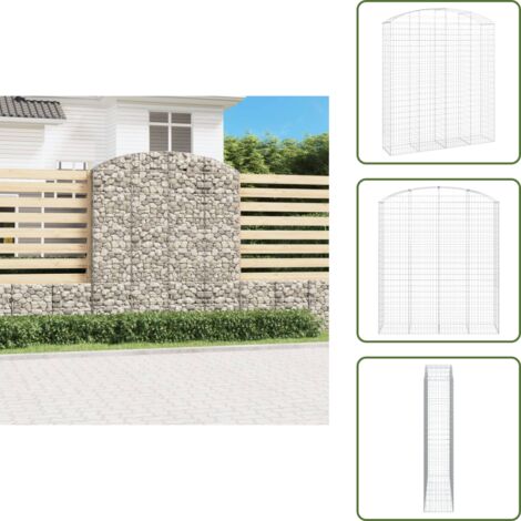 Barriera da giardino - vidaXL Cesto Gabbione ad Arco 200x50x220/240 cm Ferro Zincato - Gabbia decorativa
