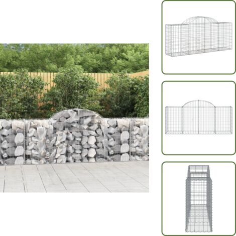 Barriera da giardino - vidaXL Cesto Gabbione ad Arco 200x50x80/100 cm Ferro Zincato - Gabbia decorativa