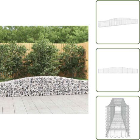 Barriera da giardino - vidaXL Cesto Gabbione ad Arco 400x30x40/60 cm Ferro Zincato - Gabbione fonoassorbente
