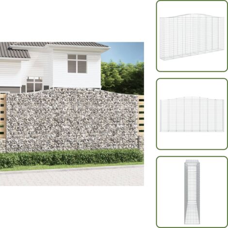 Barriera da giardino - vidaXL Cesto Gabbione ad Arco 400x50x200/220 cm Ferro Zincato - Gabbia decorativa