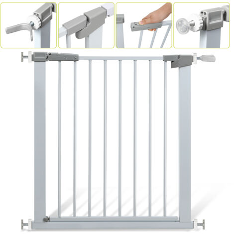 Barriera di Sicurezza 76-83cm Griglia di Protezione Senza Foratura Cancelletti di Sicurezza per Bambini e Cani Barriera a Pressione per Porte e Scale Bianco
