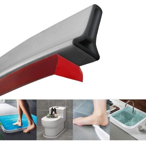 Barriera doccia pieghevole Adoture da 1 m, grigia, con sistema di ritenzione per trattenere e trattenere l'acqua all'interno della soglia