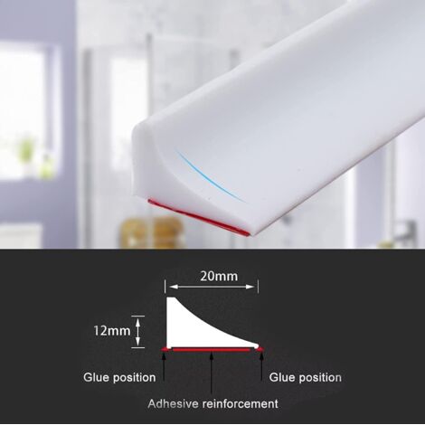 Barriera doccia pieghevole da 2 m, guarnizione per porta doccia in silicone, fermaporta per acqua