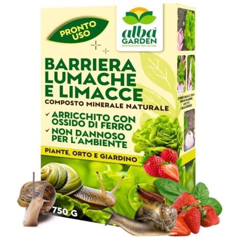 Barriera Naturale per Lumache e Limacce Protezione Biologica per Piante con Ossido di Ferro, Disidrata e Allontana i molluschi infestanti, effetto nutriente per il terreno in Granuli Pronto Uso 750 g