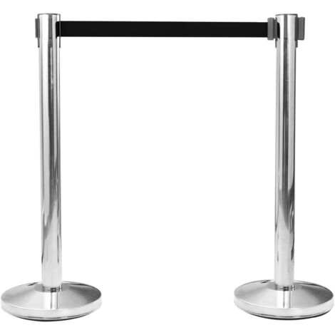 Barrière à bande rétractable 200 cm Noir CFW85145