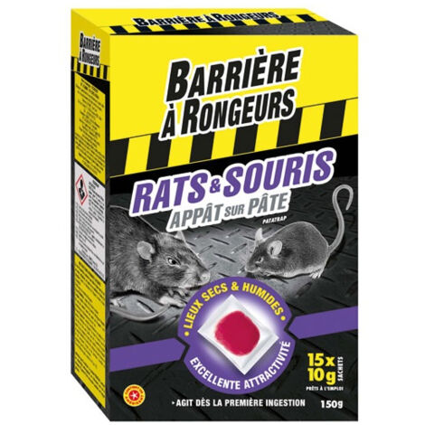BARRIERE A RONGEURS - Rats souris appât sur pâte 150g