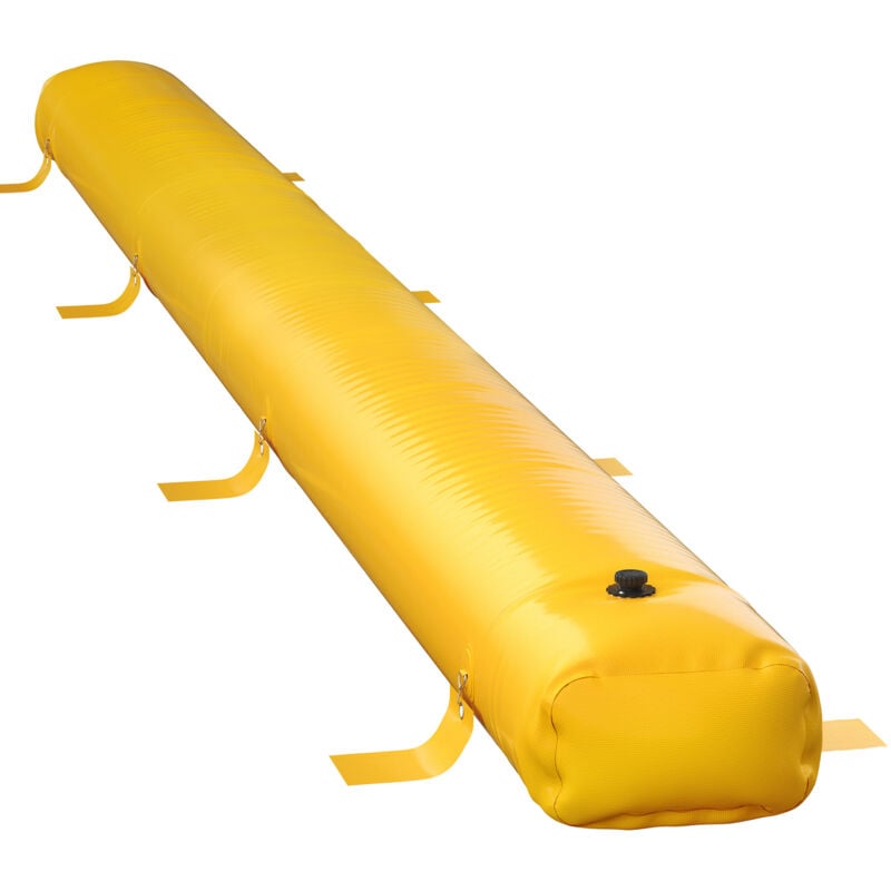 Barrière anti-inondation en pvc Mophorn 24 pi x 12 po, sac de déviation d'eau réutilisable, léger et étanche pour portes, garages, jaune