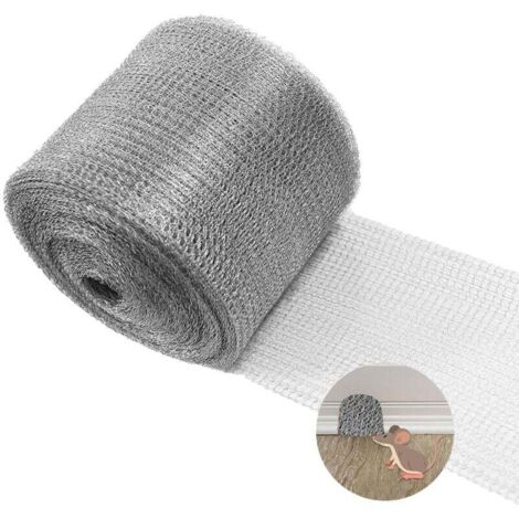 PECCPLNOM Barrière anti-rongeurs, remplissage en acier inoxydable pour trous de fissures murales, rouleau de treillis métallique à double couche, adapté au garage de la maison de jardin，12,7 cm x 6 m
