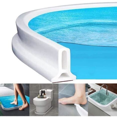 Barrière de Douche Pliable, 100cm Butée de Douche, Système de Rétention Pour Barrage d\'eau et Maintient d\'eau à l\'intérieur du Seuil