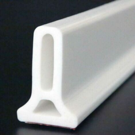 Barrière de douche pliable et système de rétention pour barrage d'eau et maintient l'eau à l'intérieur du seuil (Blanc, 1 M)