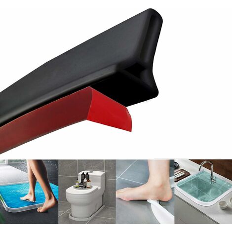 Barrière de douche pliable et système de rétention pour barrage d'eau et maintient l'eau à l'intérieur du seuil noir 2M