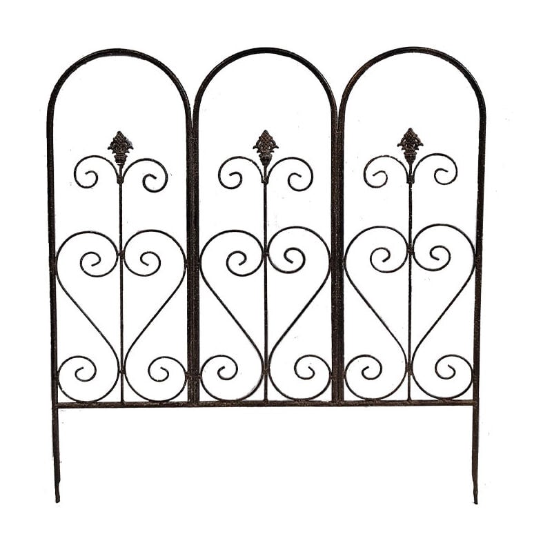 Barrière de jardin terrasse fer patiné 70x78cm