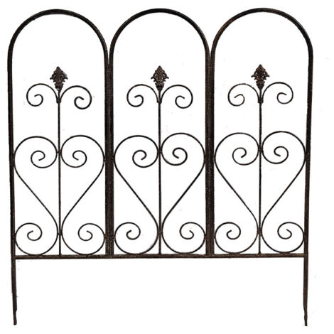 Barrière de jardin terrasse fer patiné 70x78cm