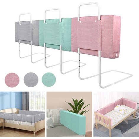 50 cm Barrière de lit pour enfant Réglable en hauteur Anti-chute Tube en acier réglable de 40 à 60 cm Gris lin HENGMEI