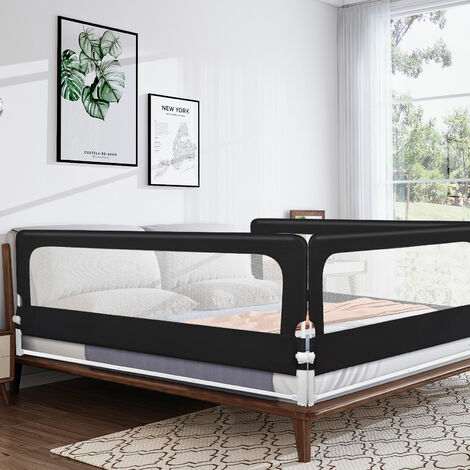 Barrière de lit anti-chute pour tout-petits 200 cm noir