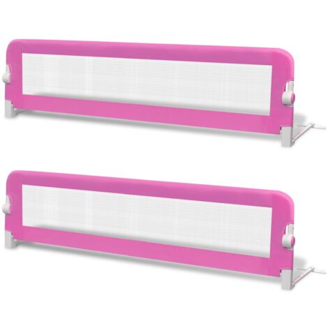 Barrière de lit de sécurité pour tout-petits 2pcs Rose 150x42cm