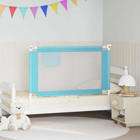 Barrière de lit enfant Barrière de sécurité  Bleu 120x25 cm Tissu 75574