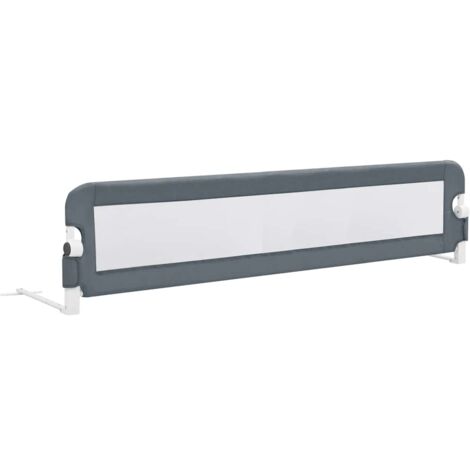 Barrière de lit enfant Barrière de sécurité Gris 180x42 cm Polyester