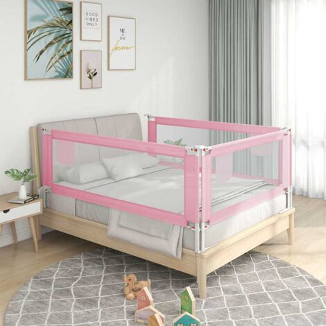 Barrière de lit enfant Barrière de sécurité  Rose 120x25 cm Tissu 40208