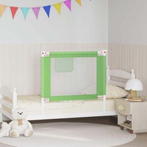 Barrière de lit enfant Barrière de sécurité  Vert 90x25 cm Tissu 44065