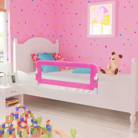 Barrière de lit, Garde-corps pour lit pour la prévention des chutes pour enfants pour enfants 102x42 cm Rose NKK37689