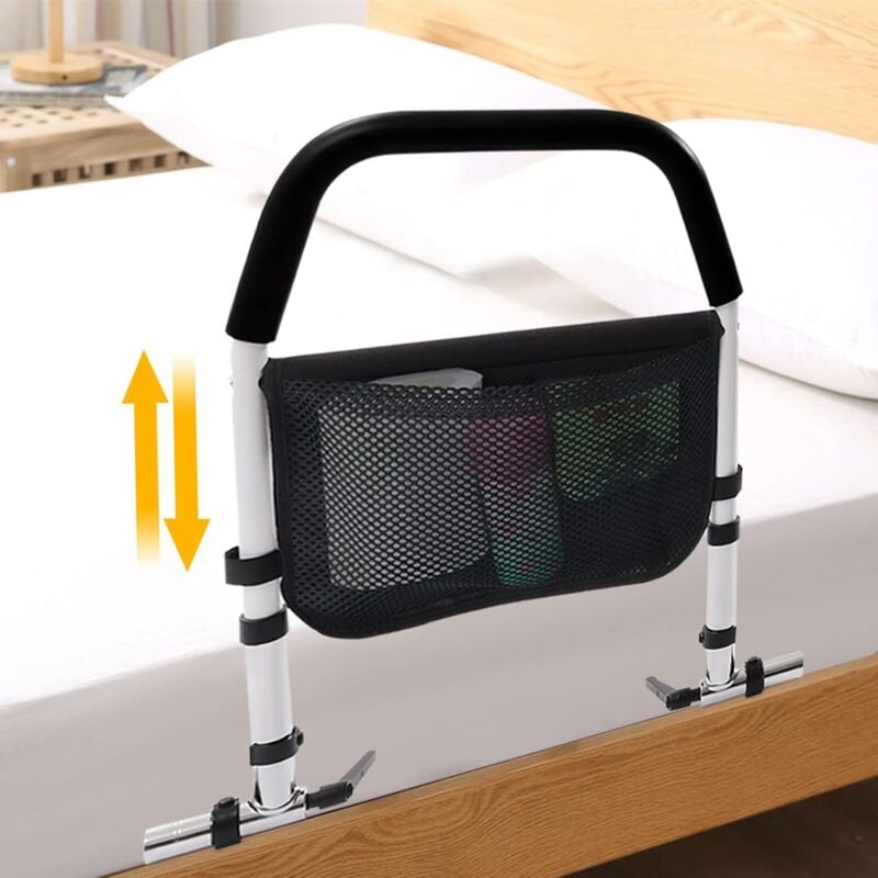 Gojoy - Barrière de lit pour personnes âgées - Barrière de sécurité pour personnes âgées - Avec organiseur - Convient pour les personnes âgées et les