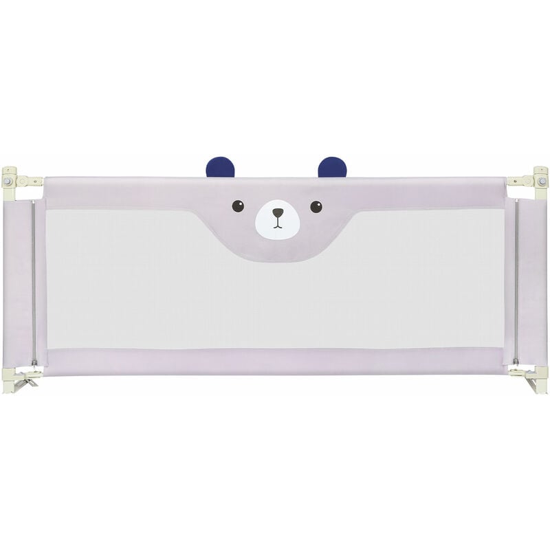 Haloyo - Barrière de lit rabattable,Barriere de lit Anti-Chute,avec motif ours ®,175 x 100 x 26 cm,gris