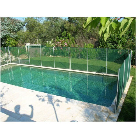 Barrière de piscine Beethoven verte avec piquets anodisés - Longueur barrière: 15 mètres