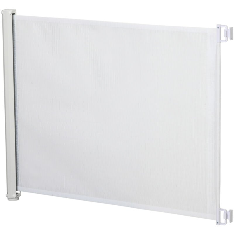 Barrière de sécurité barrière animaux rétractable automatique 1,15L x 0,83H m teslin métal blanc