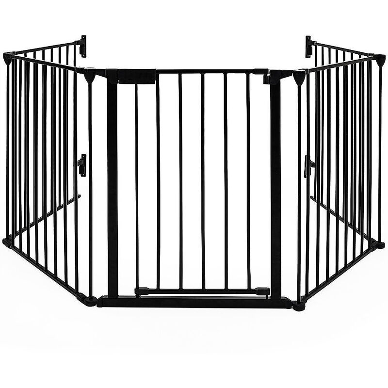 Barrière de Sécurité 310 cm Grille Protection pour Animaux Cheminée Escalier Noir