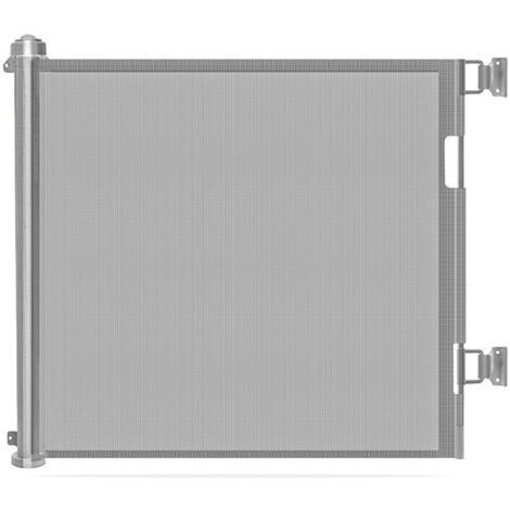 Barrière de Sécurité ABS 86x150cm Rotating Lock Gris Protection Bébé Escaliers Balcon Salle de Bain