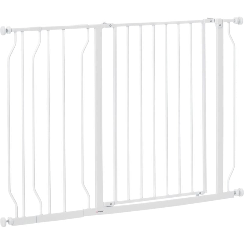 Pawhut - Barrière de sécurité barrière pour animal domestique longueur réglable barrière escaliers couloirs portes sans perçage en acier et abs dim.
