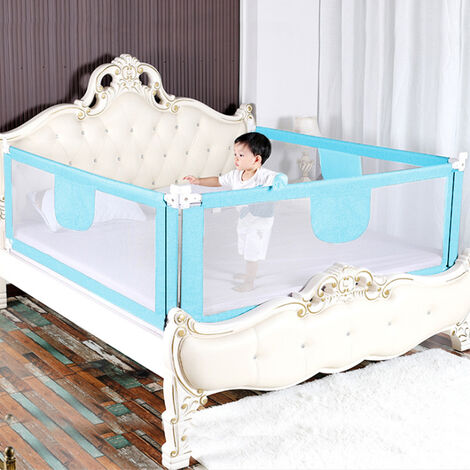 Barrière de Sécurité de Lit d'Enfant 180 cm Bleu