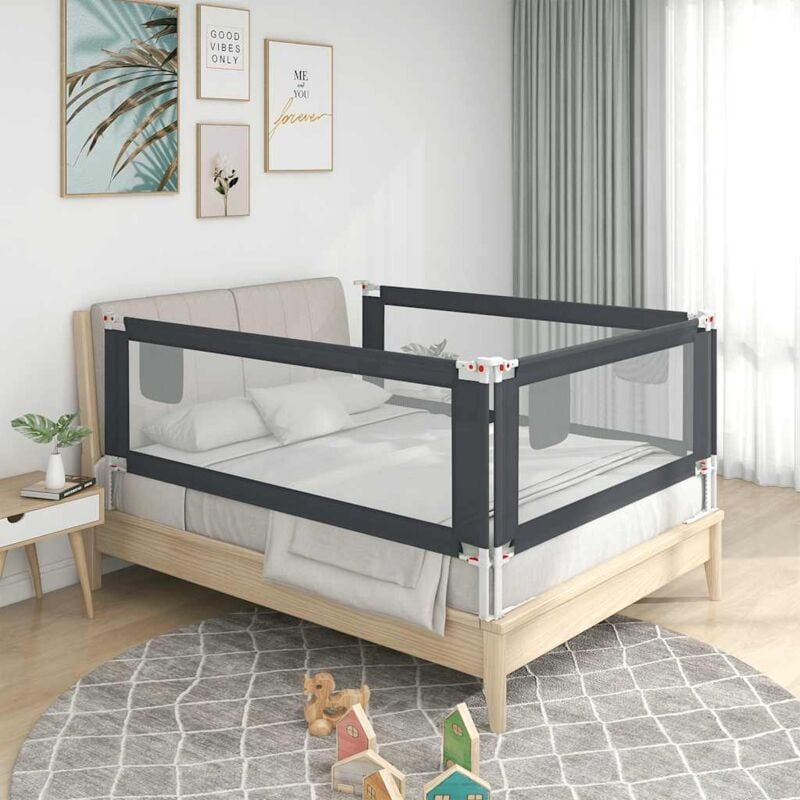 Vidaxl - Barrière de sécurité de lit d'enfant Gris foncé 200x25 cm Tissu