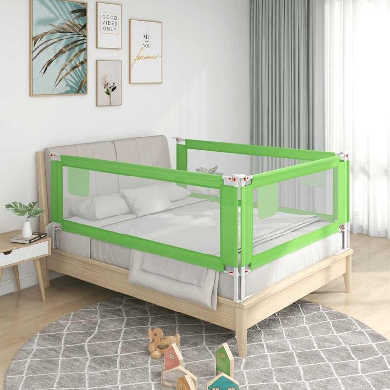 Vidaxl - Barrière de sécurité de lit d'enfant Vert 190x25 cm Tissu