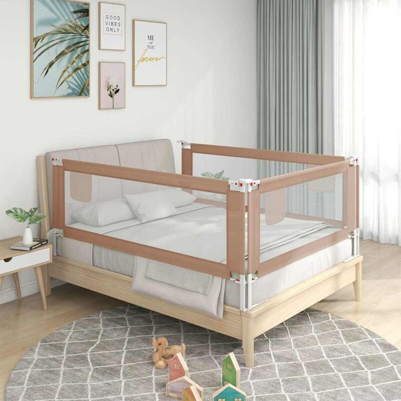 Vidaxl - Barrière de sécurité de lit enfant Taupe 90x25 cm Tissu