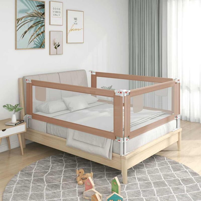 Vidaxl - Barrière de sécurité de lit d'enfant Taupe 150x25 cm Tissu
