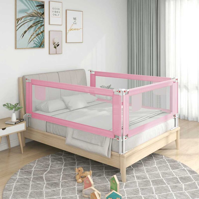 Vidaxl - Barrière de sécurité de lit d'enfant Rose 150x25 cm Tissu